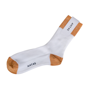 ANT45 - Socken -Maribo- Wei/Orange-Gold-Lurex