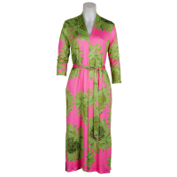 stegmann - Kleid - lang - Happy - floral - Grün - Pink