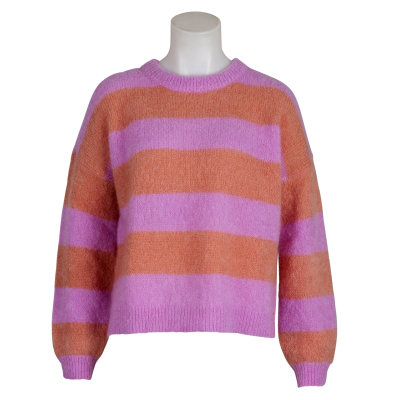 des petits hauts - Pullover - Banelle - gestreift - Pink - Orange