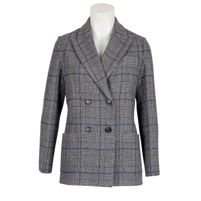 Circolo 1901 - Blazer - zweireihig - Glencheck - Blau - Grau - Schwarz