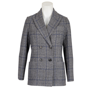 Circolo 1901 - Blazer - zweireihig - Glencheck - Blau -...