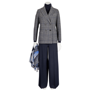 Circolo 1901 - Blazer - zweireihig - Glencheck - Blau -...