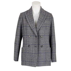 Circolo 1901 - Blazer - zweireihig - Glencheck - Blau - Grau - Schwarz