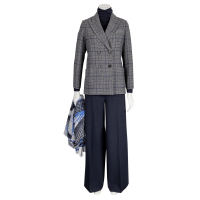 Circolo 1901 - Blazer - zweireihig - Glencheck - Blau - Grau - Schwarz