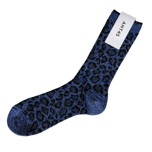 ANT45 - Socken - Atene - Royalblau - Schwarz - Lurex Leo