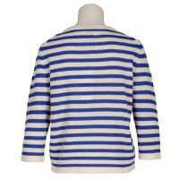 Allude - Pullover - gestreift - Ecru - Royalblau