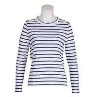 Allude - T-Shirt - Weiß - Blau - gestreift